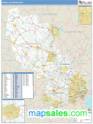 Lowell Metro Area Wall Map