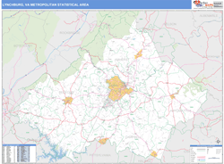 Lynchburg Metro Area Wall Map