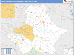 Athens-Clarke County Metro Area Wall Map