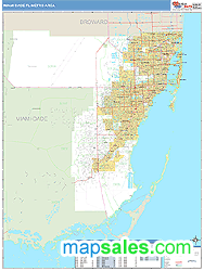 Miami Metro Area Wall Map