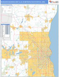 Milwaukee-Waukesha-West Allis Metro Area Wall Map