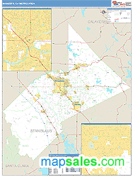 Modesto Metro Area Wall Map
