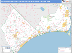 Myrtle Beach-Conway-North Myrtle Beach Metro Area Wall Map