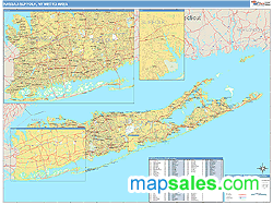 Nassau-Suffolk Metro Area Wall Map