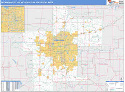 Oklahoma City Metro Area Wall Map