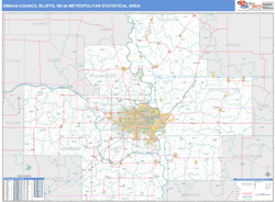 Omaha-Council Bluffs Metro Area Wall Map