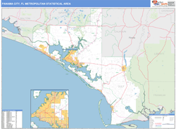 Panama City Metro Area Wall Map