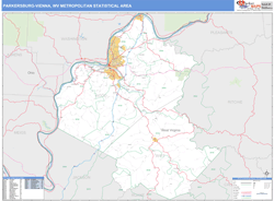 Parkersburg-Vienna Metro Area Wall Map