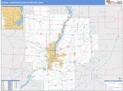 Peoria Metro Area Wall Map