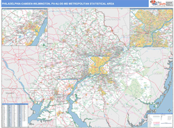 Philadelphia-Camden-Wilmington Metro Area Wall Map