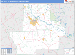 Pine Bluff Metro Area Wall Map