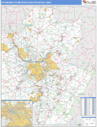 Pittsburgh Metro Area Wall Map