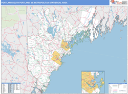 Portland-South Portland Metro Area Wall Map