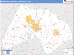 Rocky Mount Metro Area Wall Map