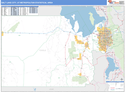 Salt Lake City Metro Area Wall Map