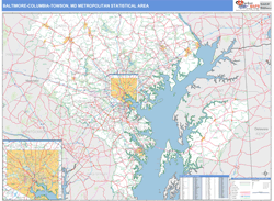Baltimore-Columbia-Towson Metro Area Wall Map