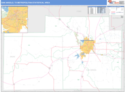 San Angelo Metro Area Wall Map