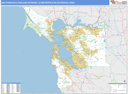 San Francisco-Oakland-Hayward Metro Area Wall Map