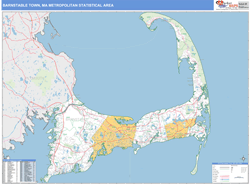 Barnstable Town Metro Area Wall Map