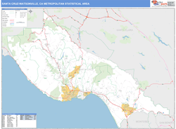 Santa Cruz-Watsonville Metro Area Wall Map