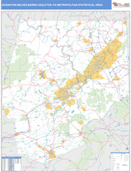 Scranton-Wilkes-Barre-Hazleton Metro Area Wall Map