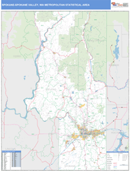 Spokane-Spokane Valley Metro Area Wall Map