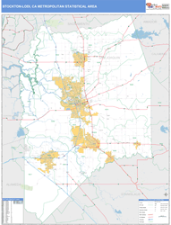 Stockton-Lodi Metro Area Wall Map