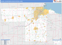 Toledo Metro Area Wall Map