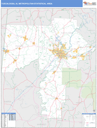 Tuscaloosa Metro Area Wall Map