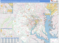 Washington-Arlington-Alexandria Metro Area Wall Map