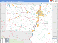 Wheeling Metro Area Wall Map