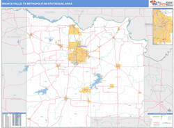 Wichita Falls Metro Area Wall Map