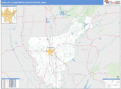 Yuba City Metro Area Wall Map