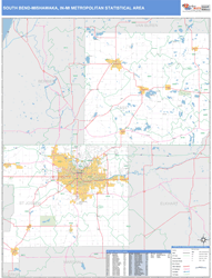 South Bend-Mishawaka Metro Area Wall Map