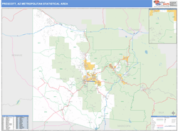 Prescott Metro Area Wall Map