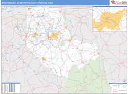 Spartanburg Metro Area Wall Map