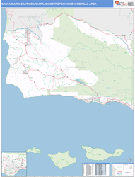 Santa Maria-Santa Barbara Metro Area Wall Map