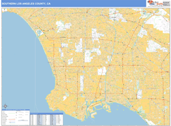 Southern Los Angeles County Metro Area Wall Map