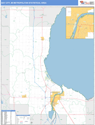 Bay City Metro Area Wall Map