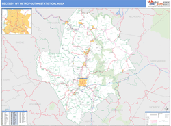 Beckley Metro Area Wall Map