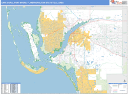 Cape Coral-Fort Myers Metro Area Wall Map