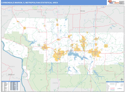 Carbondale-Marion Metro Area Wall Map