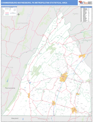 Chambersburg-Waynesboro Metro Area Wall Map