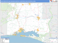 Crestview-Fort Walton Beach-Destin Metro Area Wall Map