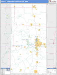 Danville Metro Area Wall Map