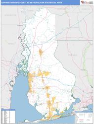 Daphne-Fairhope-Foley Metro Area Wall Map