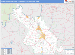 Elizabethtown-Fort Knox Metro Area Wall Map