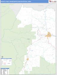 Grants Pass Metro Area Wall Map