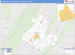 Harrisonburg Metro Area Wall Map