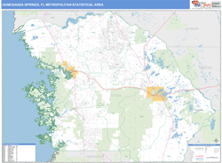 Homosassa Springs Metro Area Wall Map